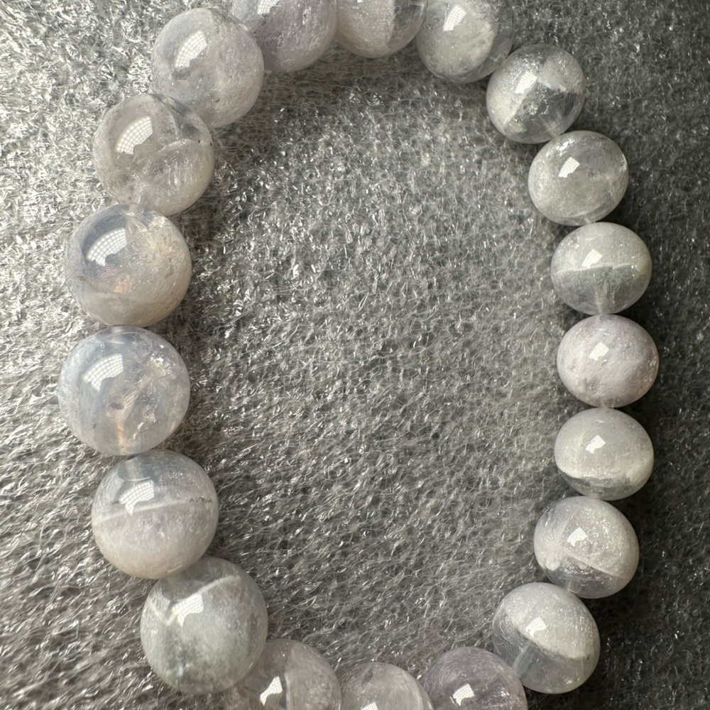 RARE 11MM Blue Moon Quartz Natural Crystal Bracelet